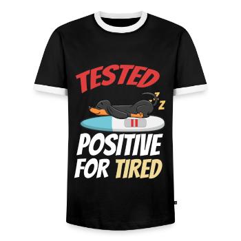 Sleeping Sweet Gift - Men's Ringer Shirt - black/white - Front - AI Model Female 172 light (172cm) & AI Model Male 178 light (178cm)