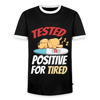 Sleeping Sweet Gift - Men's Ringer Shirt - black/white - Front - AI Model Female 172 light (172cm) & AI Model Male 178 light (178cm)