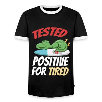 Sleeping Sweet Gift - Men's Ringer Shirt - black/white - Front - AI Model Female 172 light (172cm) & AI Model Male 178 light (178cm)