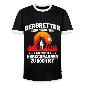 Bergretter Gehen Dorthin Wo Es Für Hubschrauber Zu - Männer Kontrast-T-Shirt - Schwarz/Weiß - Vorne - AI Model Female 172 light (172cm) & AI Model Male 178 light (178cm)