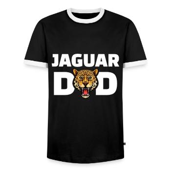 Jaguar Dad - Männer Kontrast-T-Shirt - Schwarz/Weiß - Vorne - AI Model Female 172 light (172cm) & AI Model Male 178 light (178cm)
