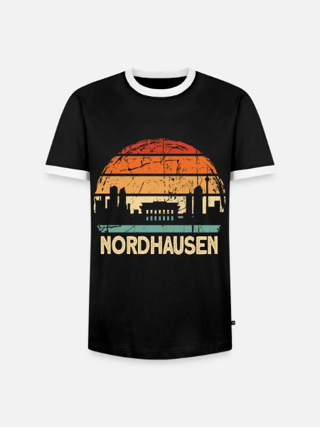 Nordhausen - Männer Kontrast-T-Shirt - Schwarz/Weiß