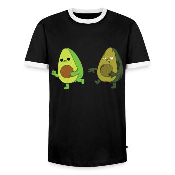 Avocat Zombie - T-shirt contrasté Homme - noir/blanc - Devant - AI Model Female 172 light (172cm) & AI Model Male 178 light (178cm)