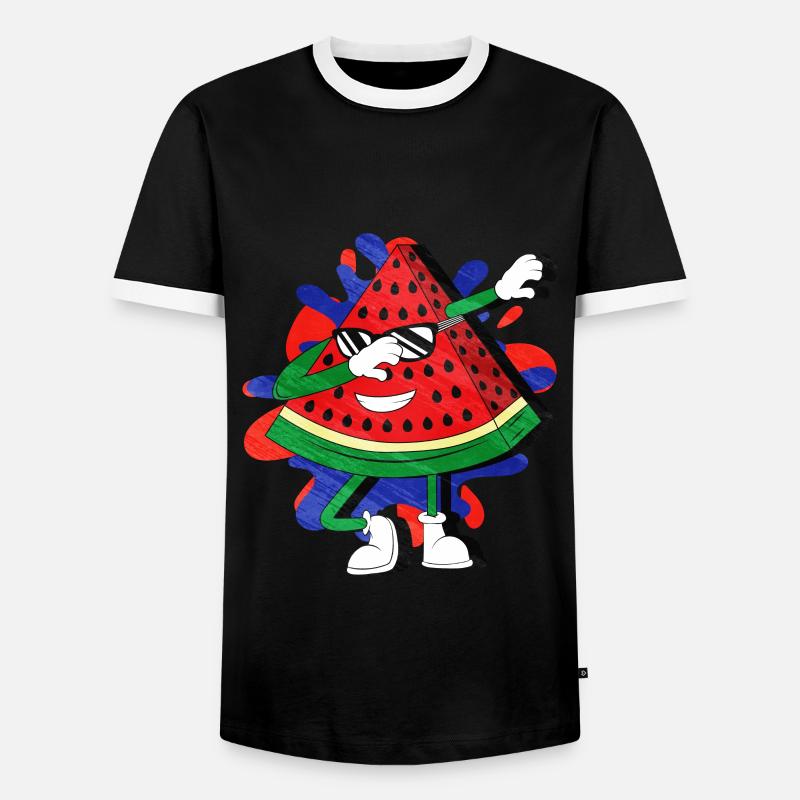 Wassermelone - Männer Kontrast-T-Shirt - Schwarz/Weiß