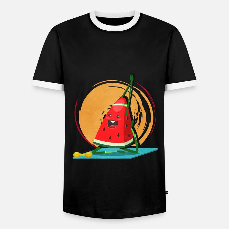 Pastèque - T-shirt contrasté Homme - noir/blanc