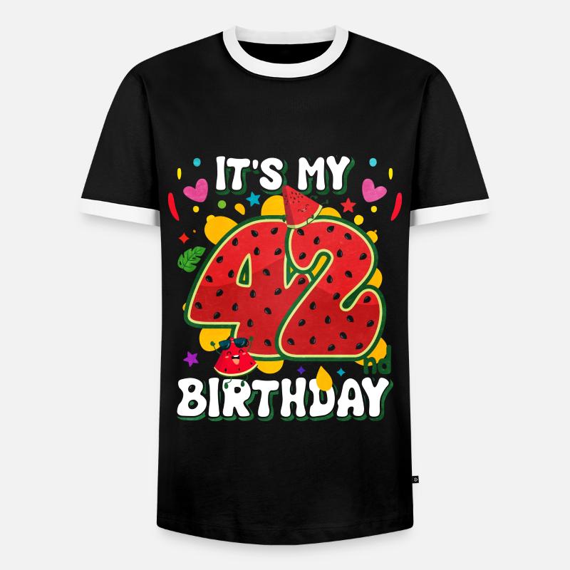 42e anniversaire Pastèque - T-shirt contrasté Homme - noir/blanc