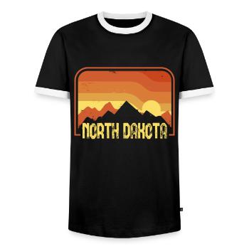North Dakota - Männer Kontrast-T-Shirt - Schwarz/Weiß - Vorne - AI Model Female 172 light (172cm) & AI Model Male 178 light (178cm)
