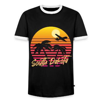 South Dakota - Männer Kontrast-T-Shirt - Schwarz/Weiß - Vorne - AI Model Female 172 light (172cm) & AI Model Male 178 light (178cm)