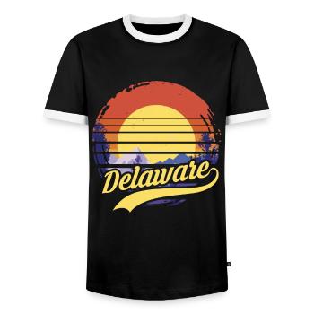 delaware - Männer Kontrast-T-Shirt - Schwarz/Weiß - Vorne - AI Model Female 172 light (172cm) & AI Model Male 178 light (178cm)