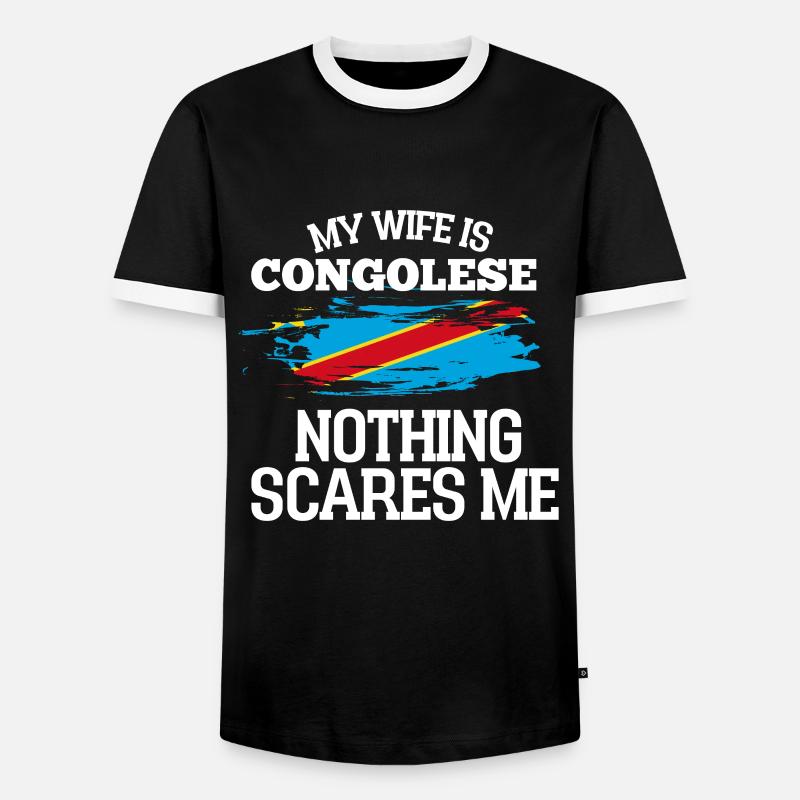 Kongo Ehefrau - Männer Kontrast-T-Shirt - Schwarz/Weiß
