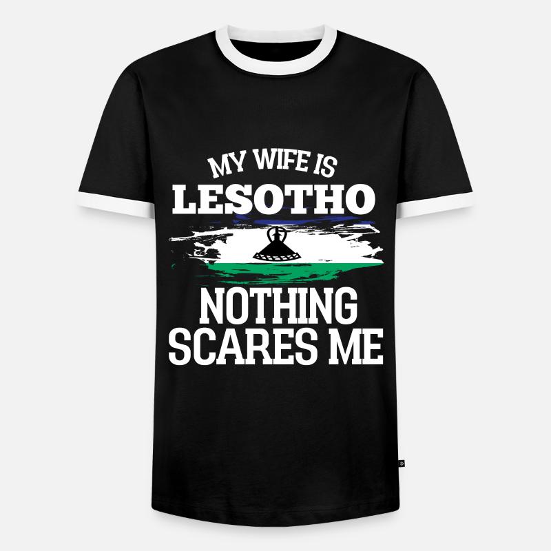Lesotho Ehefrau - Männer Kontrast-T-Shirt - Schwarz/Weiß