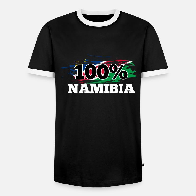 Namibia - Männer Kontrast-T-Shirt - Schwarz/Weiß