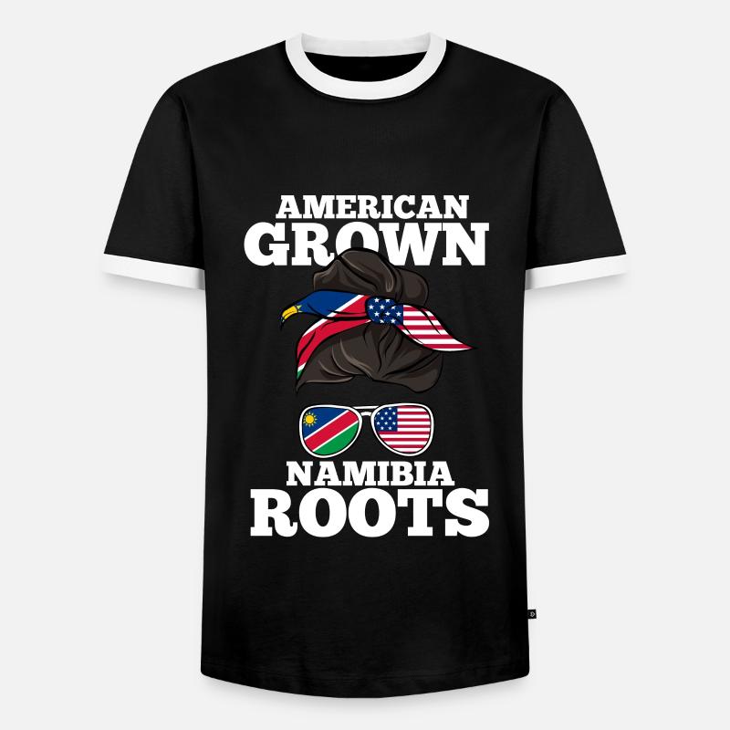 Namibia - Männer Kontrast-T-Shirt - Schwarz/Weiß