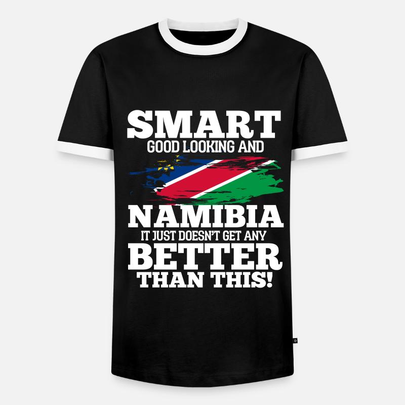Namibia - Männer Kontrast-T-Shirt - Schwarz/Weiß