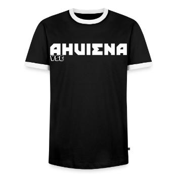 Vse Ahuiena - Alles richtig gut - Männer Kontrast-T-Shirt - Schwarz/Weiß - Vorne - AI Model Female 172 light (172cm) & AI Model Male 178 light (178cm)