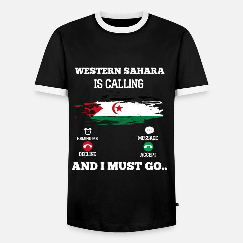 Westsahara - Männer Kontrast-T-Shirt - Schwarz/Weiß