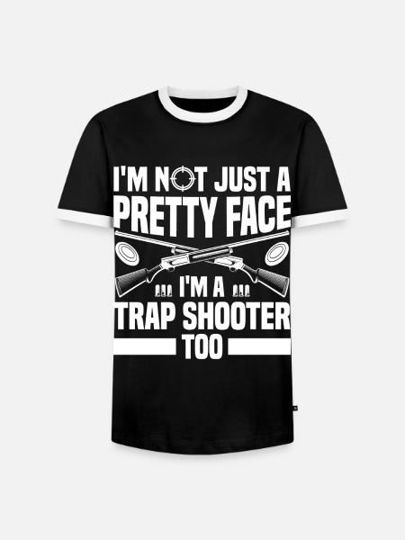Trapschießen | Schießsport Fallenschießen Geschenk - Männer Kontrast-T-Shirt - Schwarz/Weiß