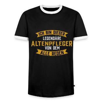 Ich Bin Dieser Legendäre Altenpfleger - Männer Kontrast-T-Shirt - Schwarz/Weiß - Vorne - AI Model Female 172 light (172cm) & AI Model Male 178 light (178cm)