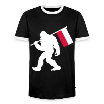 Pologne - T-shirt contrasté Homme - noir/blanc - Devant - AI Model Female 172 light (172cm) & AI Model Male 178 light (178cm)