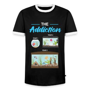 Aquarium - Men's Ringer Shirt - black/white - Front - AI Model Female 172 light (172cm) & AI Model Male 178 light (178cm)