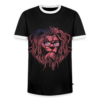 Liberia - Men's Ringer Shirt - black/white - Front - AI Model Female 172 light (172cm) & AI Model Male 178 light (178cm)
