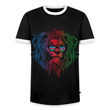 Azerbaijan - Men's Ringer Shirt - black/white - Front - AI Model Female 172 light (172cm) & AI Model Male 178 light (178cm)