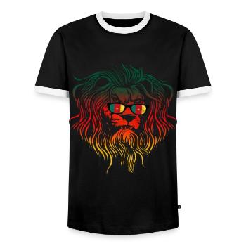 Kamerun - Männer Kontrast-T-Shirt - Schwarz/Weiß - Vorne - AI Model Female 172 light (172cm) & AI Model Male 178 light (178cm)