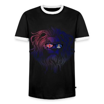 Cayman Islands - Men's Ringer Shirt - black/white - Front - AI Model Female 172 light (172cm) & AI Model Male 178 light (178cm)