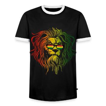 Bolivia - Men's Ringer Shirt - black/white - Front - AI Model Female 172 light (172cm) & AI Model Male 178 light (178cm)