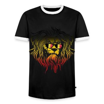 Belgien - Männer Kontrast-T-Shirt - Schwarz/Weiß - Vorne - AI Model Female 172 light (172cm) & AI Model Male 178 light (178cm)