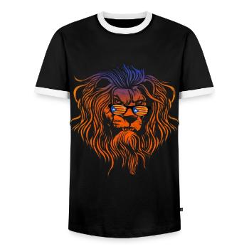 Catalonia - Men's Ringer Shirt - black/white - Front - AI Model Female 172 light (172cm) & AI Model Male 178 light (178cm)