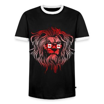 Kanada - Männer Kontrast-T-Shirt - Schwarz/Weiß - Vorne - AI Model Female 172 light (172cm) & AI Model Male 178 light (178cm)