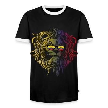 Équateur - T-shirt contrasté Homme - noir/blanc - Devant - AI Model Female 172 light (172cm) & AI Model Male 178 light (178cm)