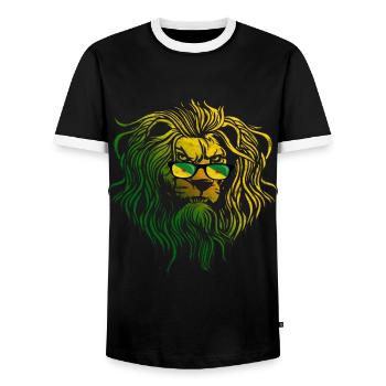 Guyane française - T-shirt contrasté Homme - noir/blanc - Devant - AI Model Female 172 light (172cm) & AI Model Male 178 light (178cm)