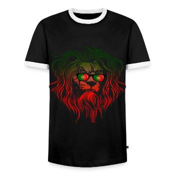 Portugal - T-shirt contrasté Homme - noir/blanc - Devant - AI Model Female 172 light (172cm) & AI Model Male 178 light (178cm)