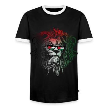 Palestine - T-shirt contrasté Homme - noir/blanc - Devant - AI Model Female 172 light (172cm) & AI Model Male 178 light (178cm)