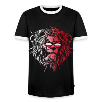 Poland - Men's Ringer Shirt - black/white - Front - AI Model Female 172 light (172cm) & AI Model Male 178 light (178cm)