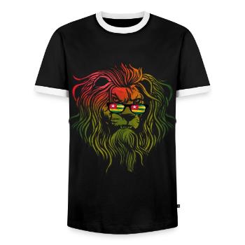 Togo - Men's Ringer Shirt - black/white - Front - AI Model Female 172 light (172cm) & AI Model Male 178 light (178cm)