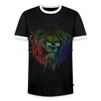 Südafrika - Männer Kontrast-T-Shirt - Schwarz/Weiß - Vorne - AI Model Female 172 light (172cm) & AI Model Male 178 light (178cm)