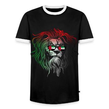 United Arab Emirates - Men's Ringer Shirt - black/white - Front - AI Model Female 172 light (172cm) & AI Model Male 178 light (178cm)