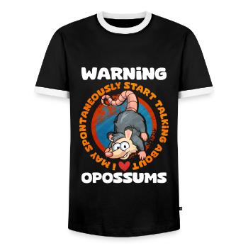Gift for opossum lovers - Men's Ringer Shirt - black/white - Front - AI Model Female 172 light (172cm) & AI Model Male 178 light (178cm)