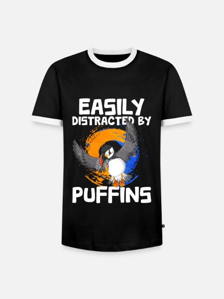 Puffin Bird Gift - Men's Ringer Shirt - black/white