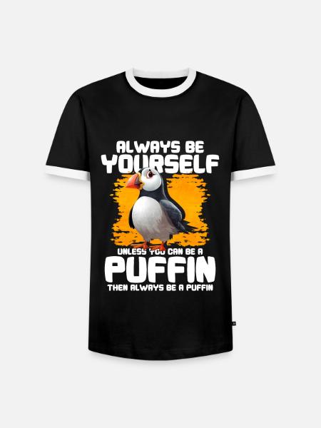 Puffin Bird Gift - Men's Ringer Shirt - black/white