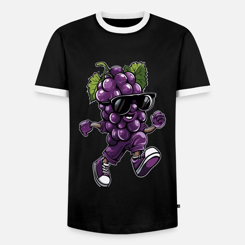 Grape - Men's Ringer Shirt - black/white