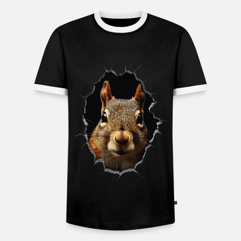 Eichhörnchen - Männer Kontrast-T-Shirt - Schwarz/Weiß