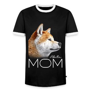 Akita Mama - T-shirt contrasté Homme - noir/blanc - Devant - AI Model Female 172 light (172cm) & AI Model Male 178 light (178cm)