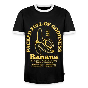 Banana Nutritional - Men's Ringer Shirt - black/white - Front - AI Model Female 172 light (172cm) & AI Model Male 178 light (178cm)