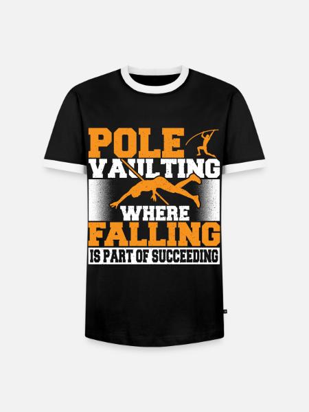 Stabhochspringer-Geschenk - Männer Kontrast-T-Shirt - Schwarz/Weiß