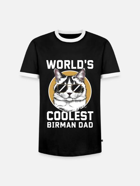 Katze Birma Geschenk - Männer Kontrast-T-Shirt - Schwarz/Weiß