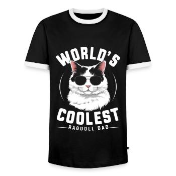 Katze Ragdoll Geschenk - Männer Kontrast-T-Shirt - Schwarz/Weiß - Vorne - AI Model Female 172 light (172cm) & AI Model Male 178 light (178cm)